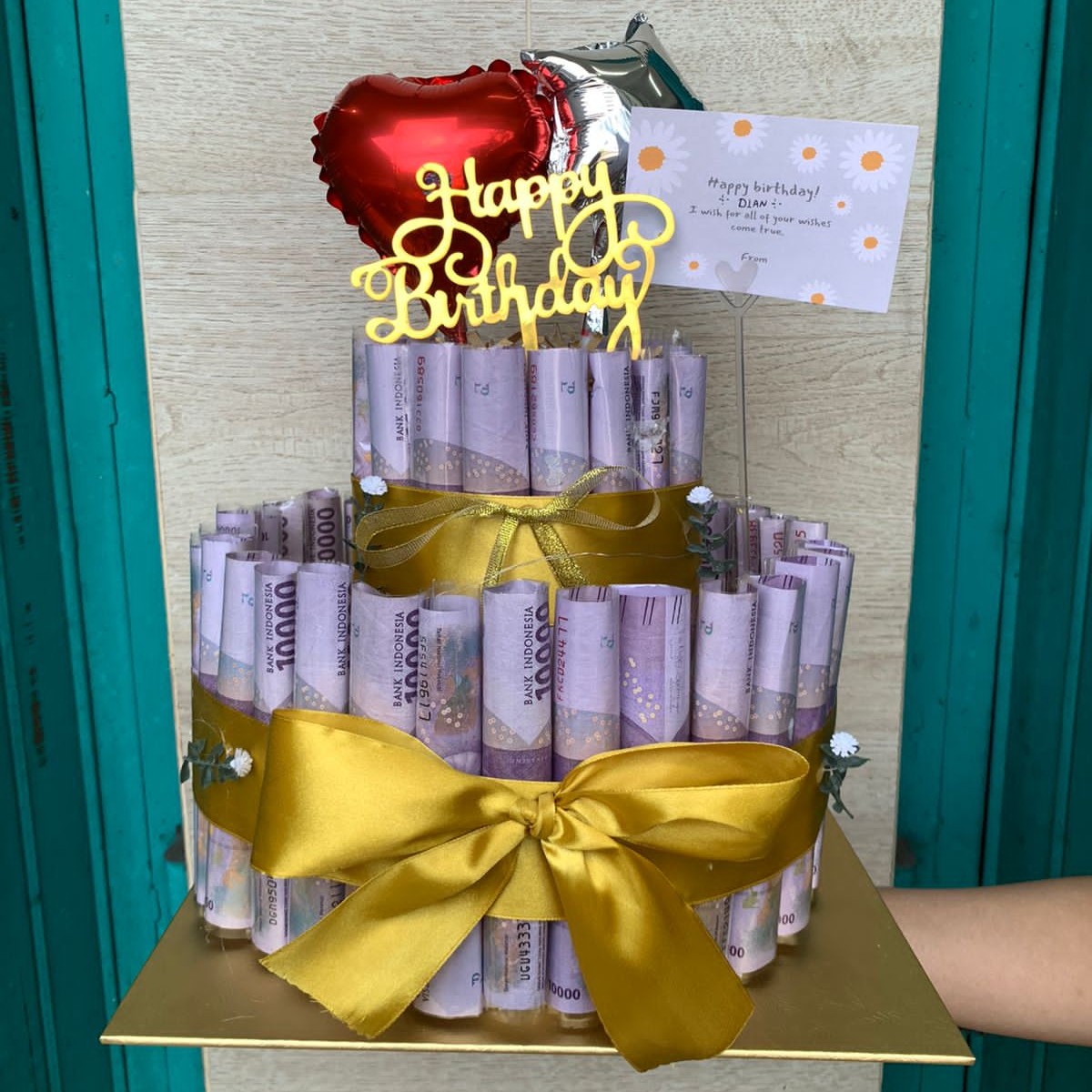 Money Cake Besar 2 Tumpuk