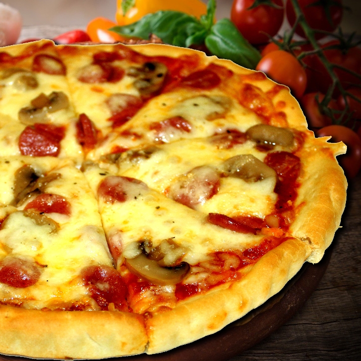 Mushroom and Sausage Pizza