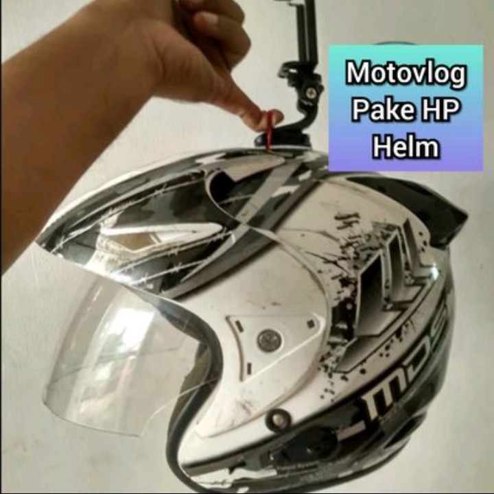 Motovlog Pake HP Helm Half Face low Budged pake Mounting 4