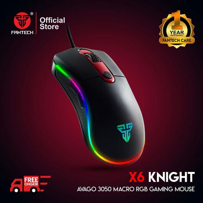 Mouse Gaming Fantech X6 KNIGHT running RGB macro