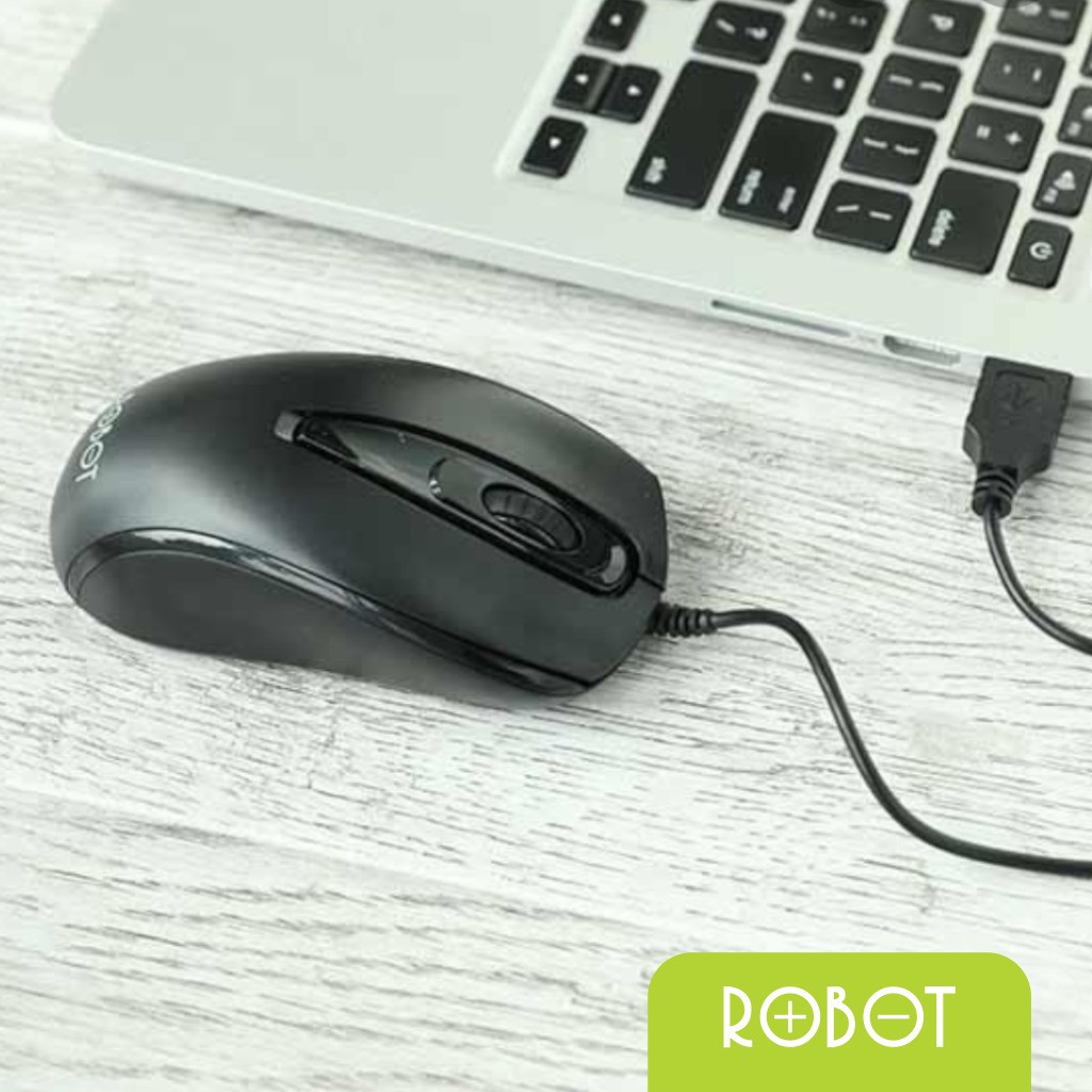 Mouse Wired ROBOT M110 Optical 1200DPI untuk PC Laptop Original 2