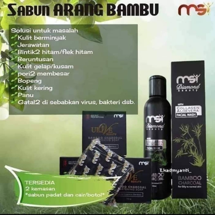 Msi Sabun Arang Bamboo Charcoal Padat