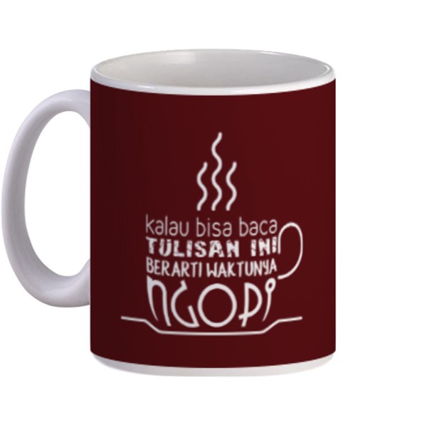 Mug Membaca Saatnya Ngopi - Mug Putih 3