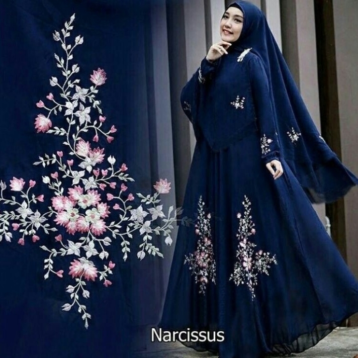 NARCISIUS NAVY SYARI SET