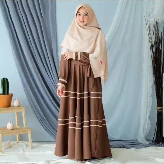 NEW  Eliza Syari Set l Gamis Syarii Setelan Khimar l Setelan Hijab