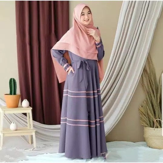 NEW  Eliza Syari Set l Gamis Syarii Setelan Khimar l Setelan Hijab 2