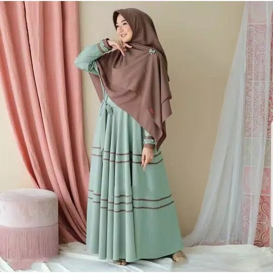 NEW  Eliza Syari Set l Gamis Syarii Setelan Khimar l Setelan Hijab 3