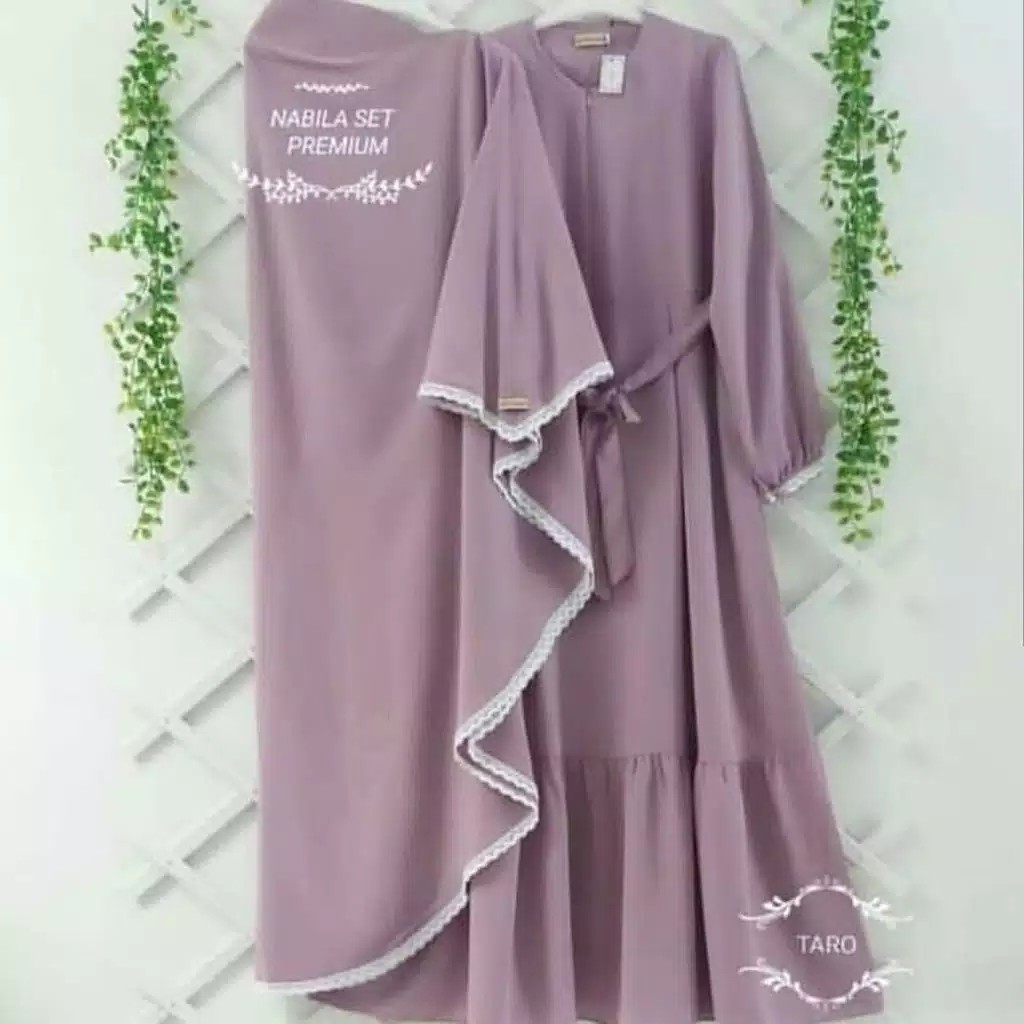 Nabila Set Syari  Gamis Syari Moscrepe 2