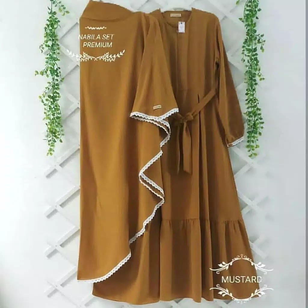 Nabila Set Syari  Gamis Syari Moscrepe 3