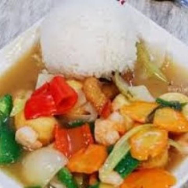 Nasi Ayam Cah Jamur