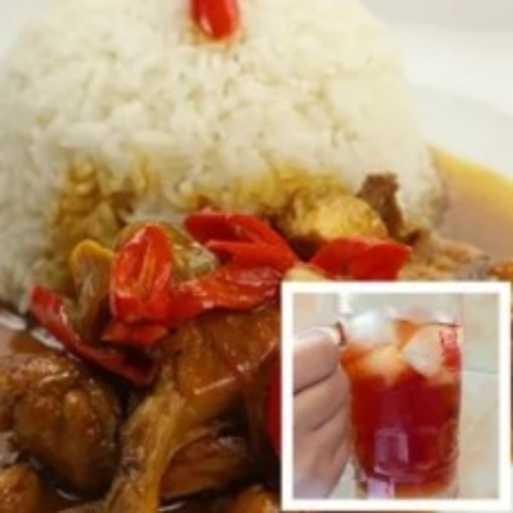 Nasi Ayam Kecap Pedas dan Es Teh