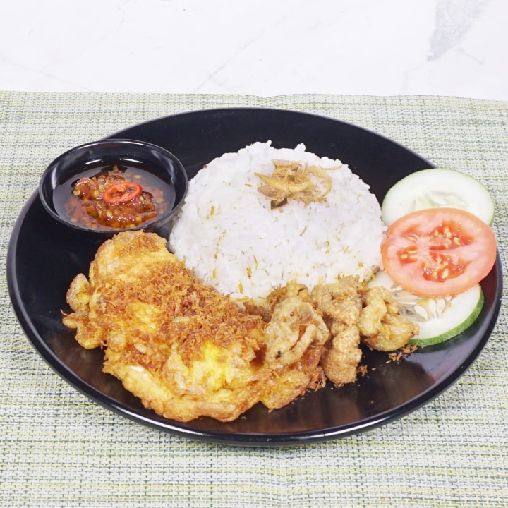 Nasi Ayam Krispi Telur 