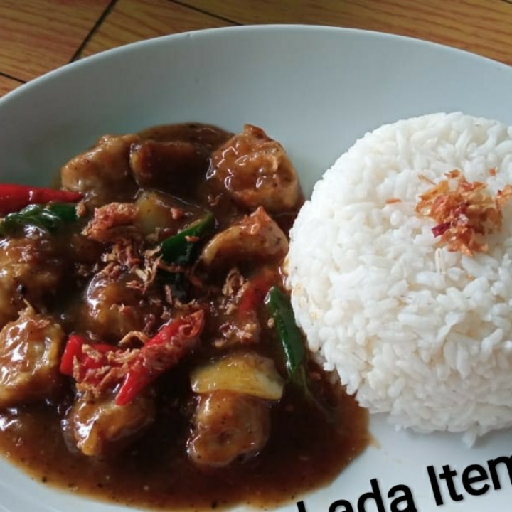 Nasi Bakso Lada Hitam