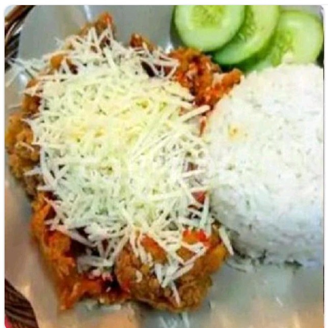 Nasi Geprek Keju Ayam Dada