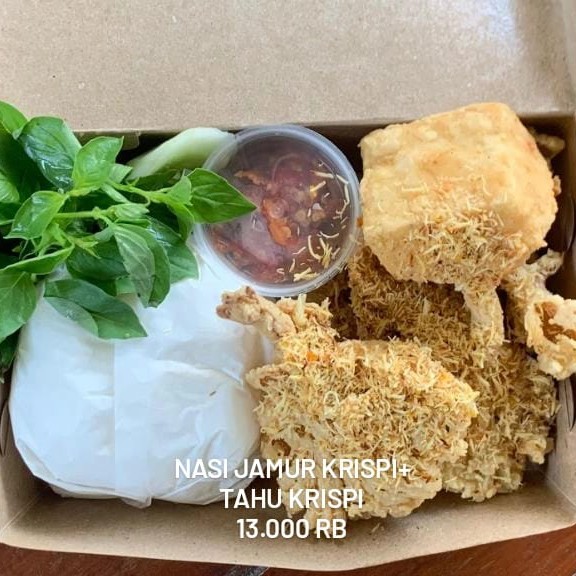 Nasi Jamur Tahu Crispy