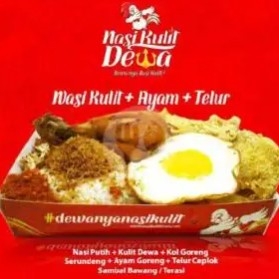 Nasi Kulit Ayam Goreng Dan Telur Ceplok