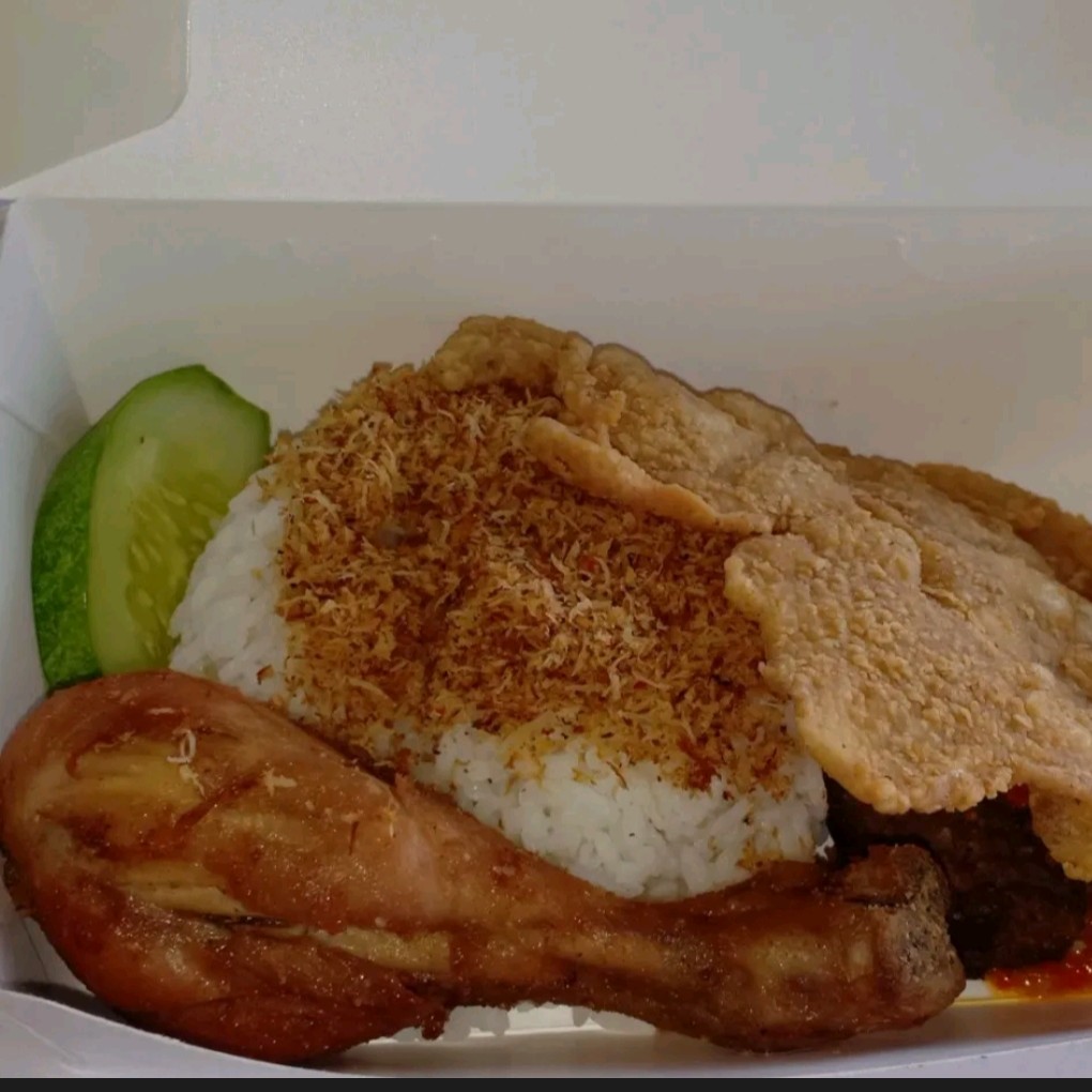 Nasi Kulit Plus Ayam Goreng