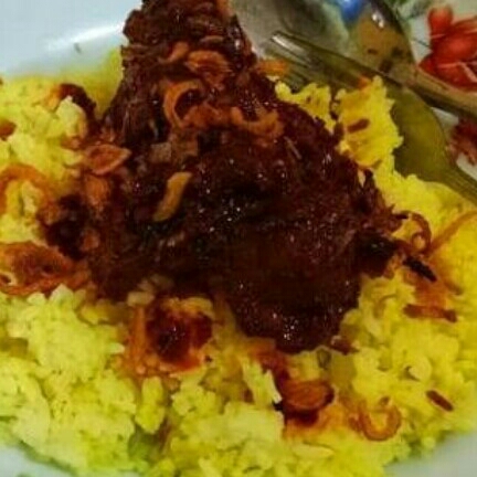 Nasi Kuning Ayam ras