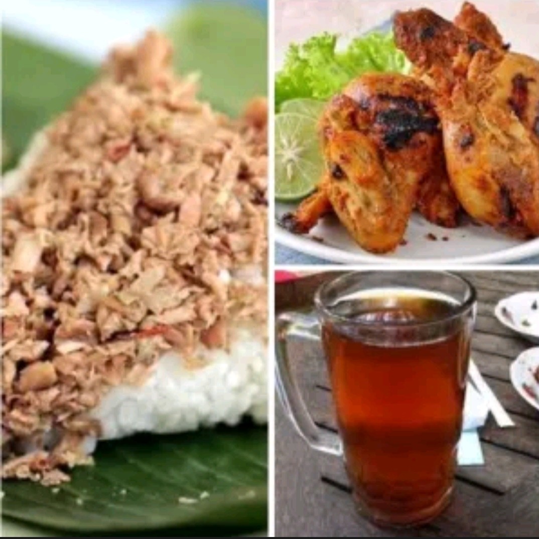 Paket Komplit Nasi Megono Ayam Bakar Jumbo Sambel Tauge Teh Anget