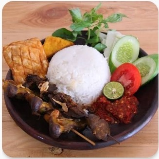 Nasi Penyet Jeroan Ayam