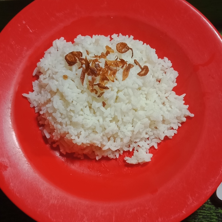 Nasi Putih Pake Bawang Goreng