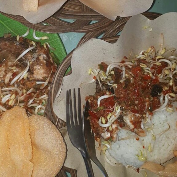 Nasi Terong Ayam Gepuk