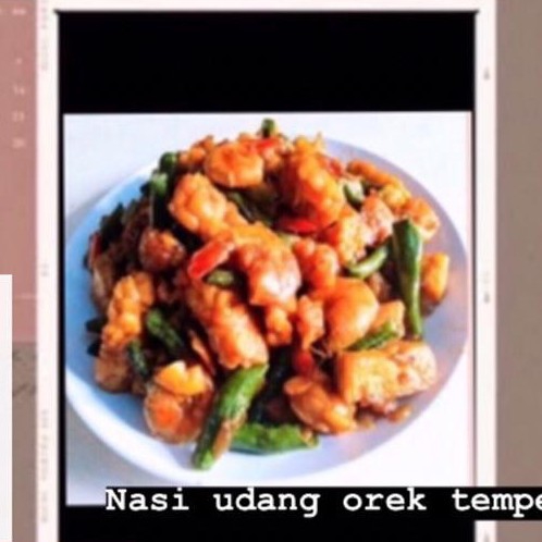 Nasi Udang Orek Tempe