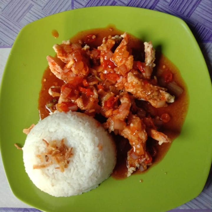 Nasi Udang Saus Padang