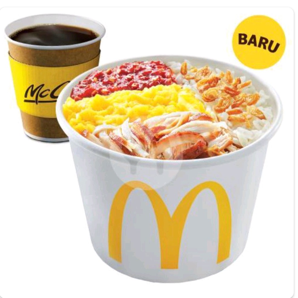 Nasi Uduk McD Ayam Suwir With Coffee