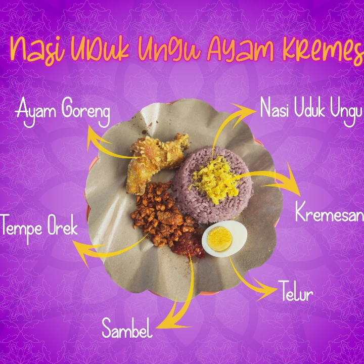 Nasi Uduk Ungu Ayam Kremes