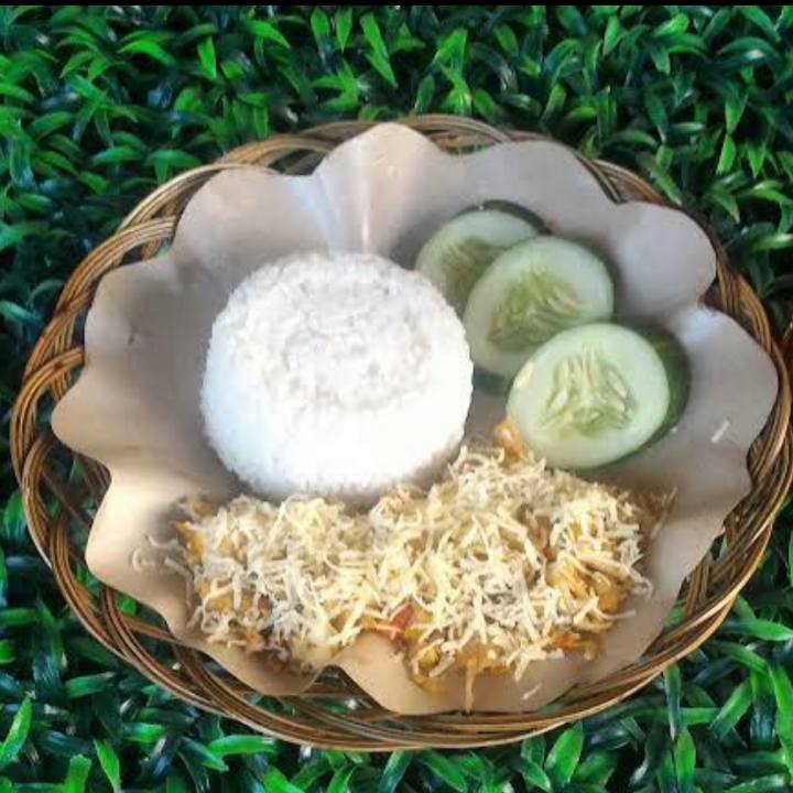 Nasi ayam geprek keju