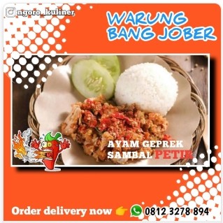 Nasi ayam geprek sambal pelangi