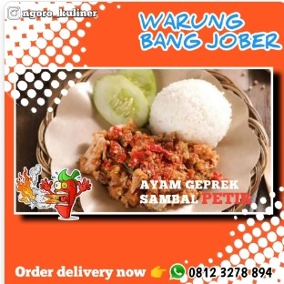 Nasi ayam geprek sambal petir