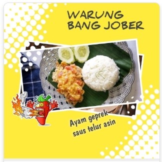 Nasi ayam geprek saus telur asin