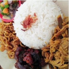 Nasi empal gepuk sambal matah