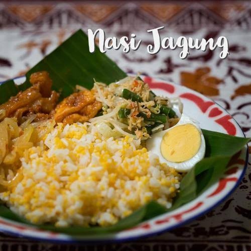 Nasi jagung ayam goreng