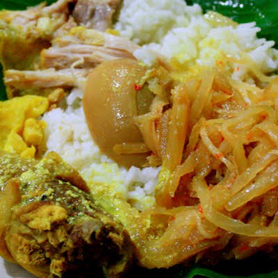 Nasi liwet ayam kampung