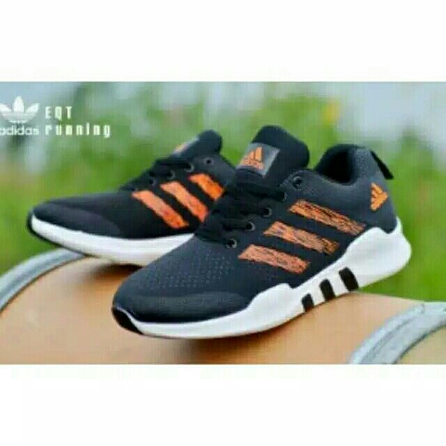 New Sepatu Kets PriaWanita Rep ADDS Kode EQT Hitam Orange