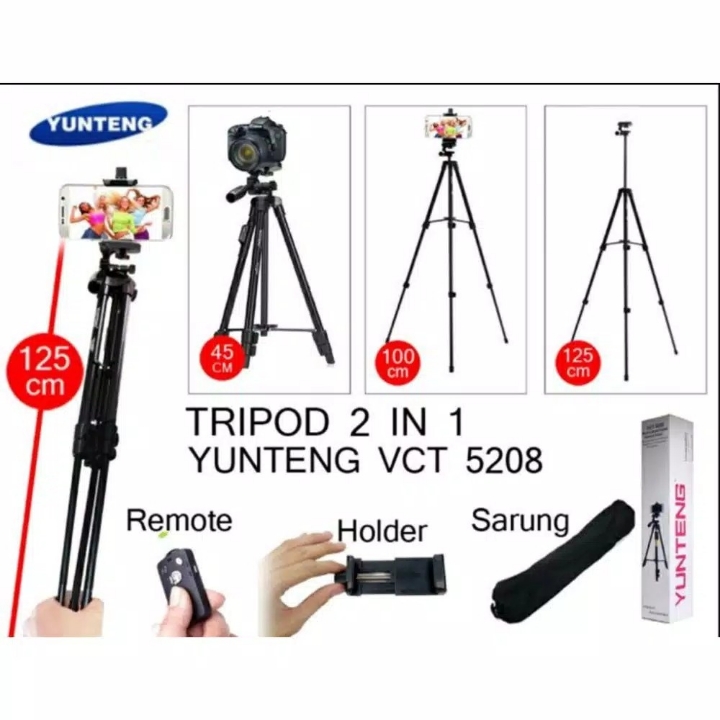 Tripod YUNTENG VCT-5208 Bluetooth Remote Controller For Camera DSLR  2