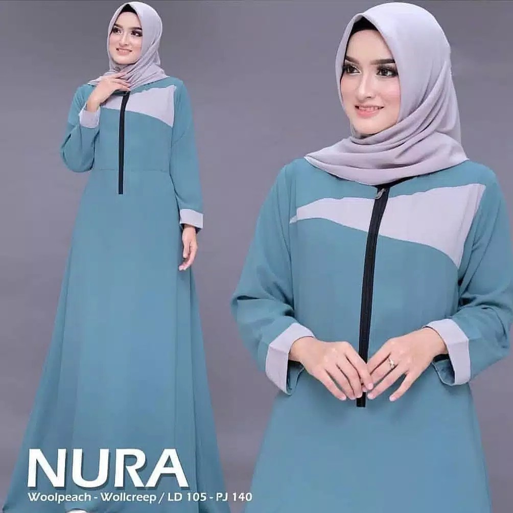 Nura Dress Maxi  Gamis Moscrepe Premium 3