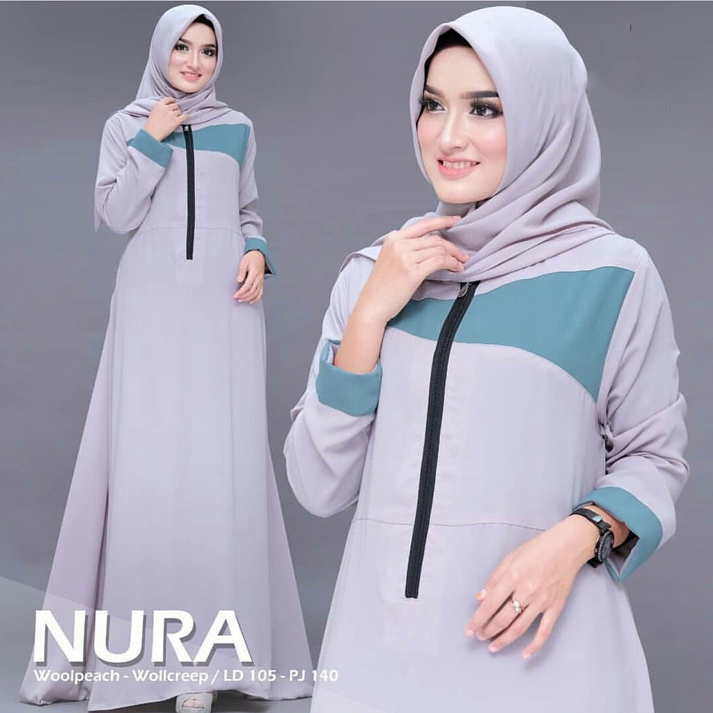 Nura Dress Maxi  Gamis Moscrepe Premium 4