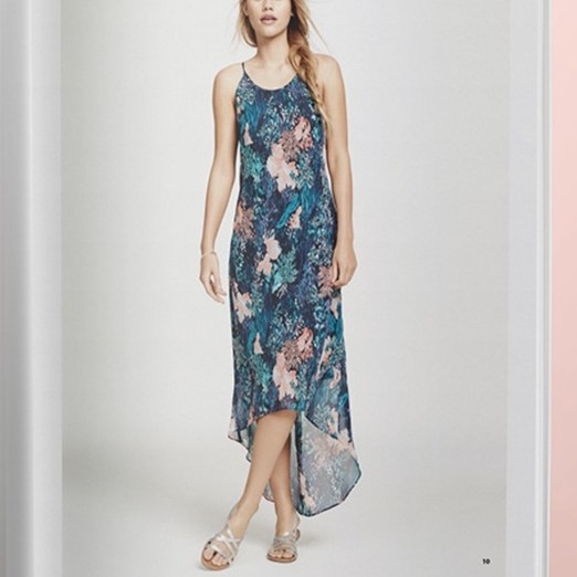 OLD NAVY long Dress Navy Flower