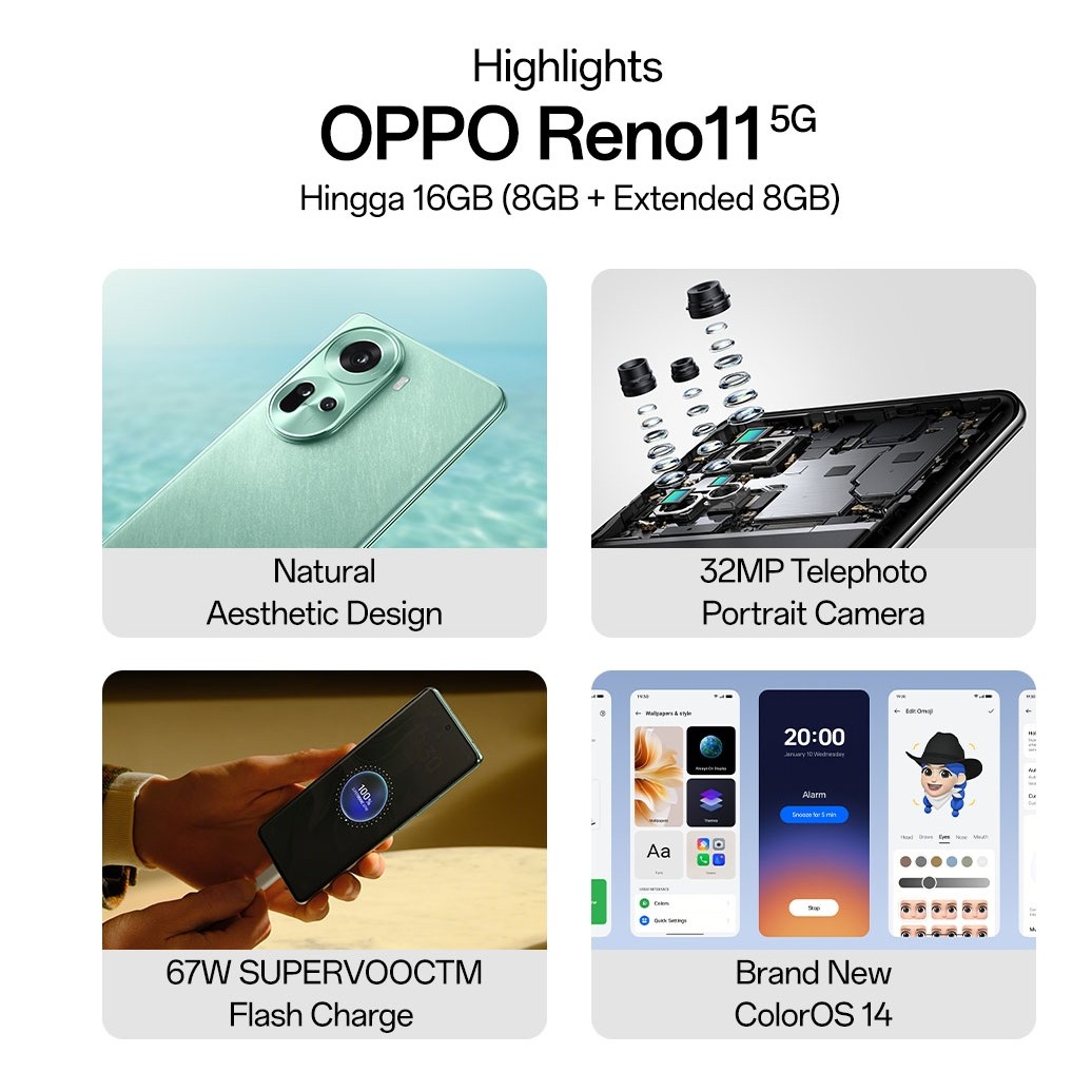 OPPO RENO 11 5G  RAM 8 GB ROM 256 GB 3