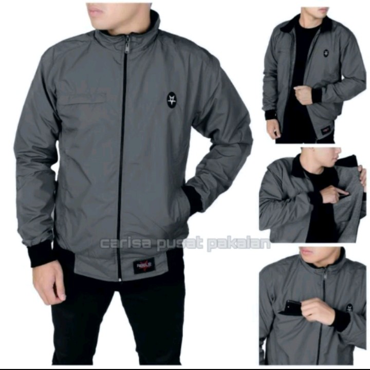 ORI Jaket Pria Motor Casual Distro Bahan Parasut Tebal Tahan Ang