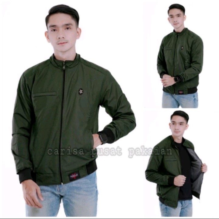 ORI Jaket Pria Motor Casual Distro Bahan Parasut Tebal Tahan Ang 4