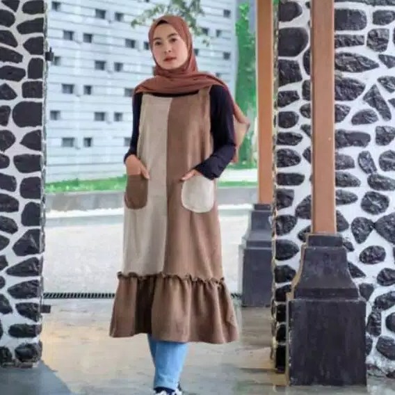 OVERALL SONIA TWO TONE COLOR ROK REMPEL MOSCREPE PREMIUM