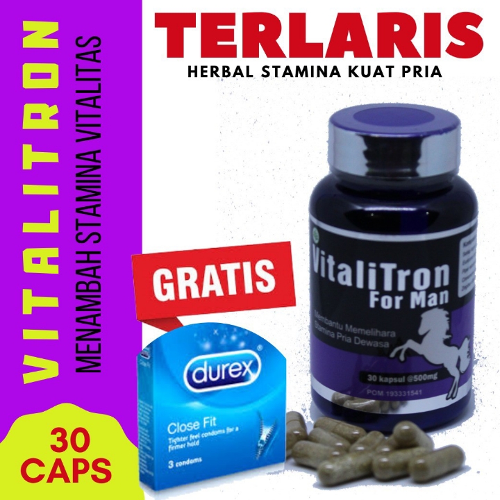 Obat Herbal Oryginal VITALITRON Penambah Stamina Pria BONUS DUREX