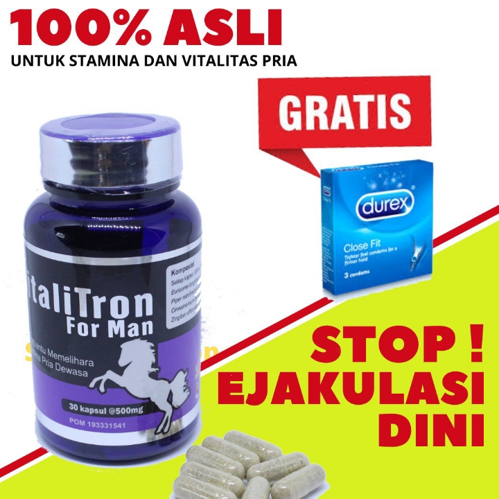 Obat Herbal Oryginal VITALITRON Penambah Stamina Pria BONUS DUREX 2