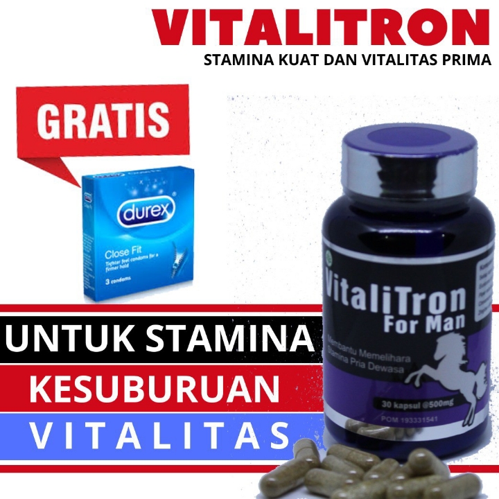 Obat Herbal Oryginal VITALITRON Penambah Stamina Pria BONUS DUREX 3