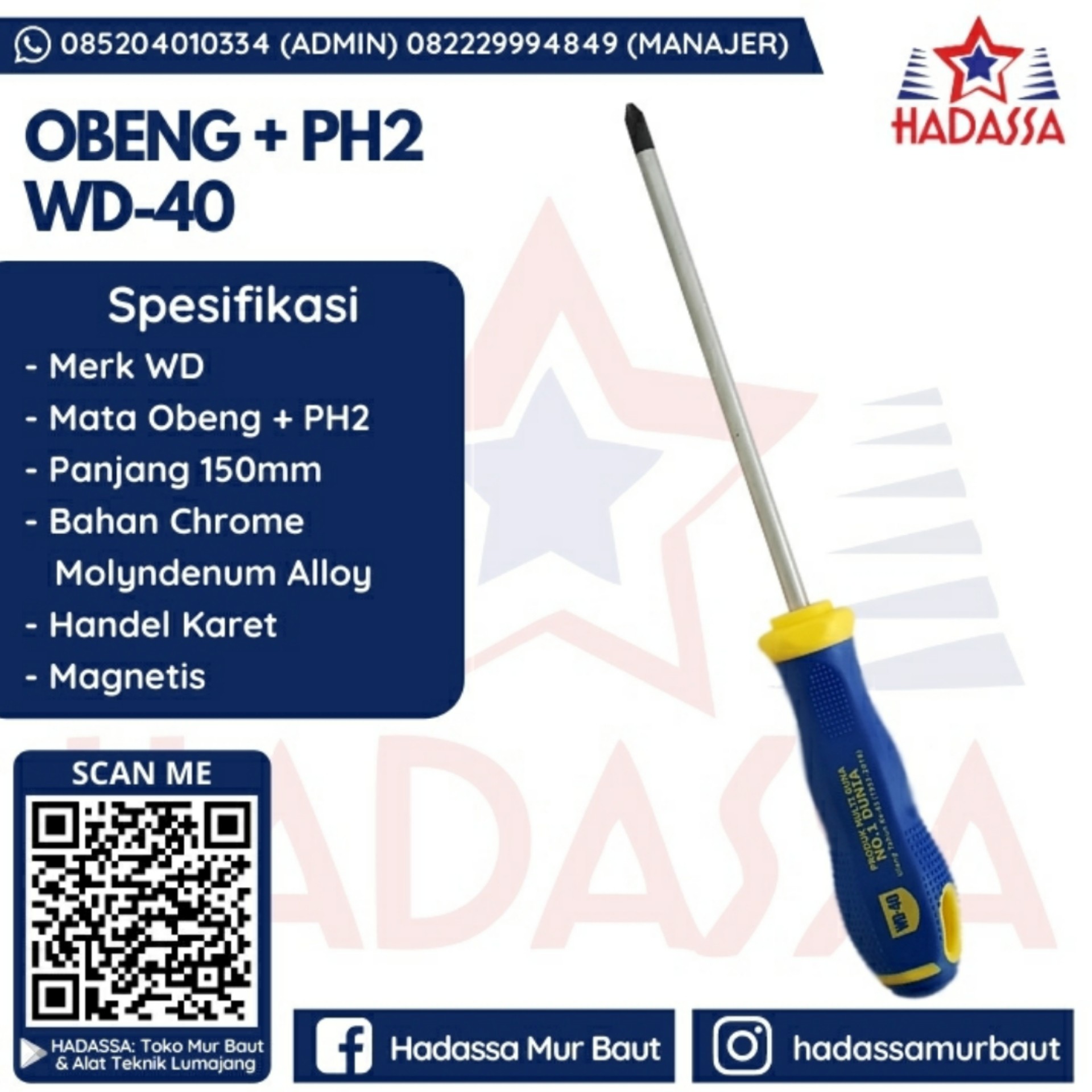 Obeng Plus PH2 WD-40